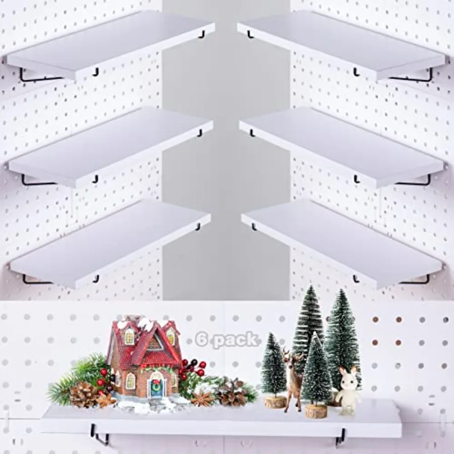 Pegboard Shelf Set - Heavy Duty Peg Board Shelves and Steel Brackets Organizer for Storage Garage Workbench Craft Office
Pegboard Shelf Set - Heavy Duty Peg Board Shelves and Steel Brackets Organizer for Storage Garage Workbench Craft Office