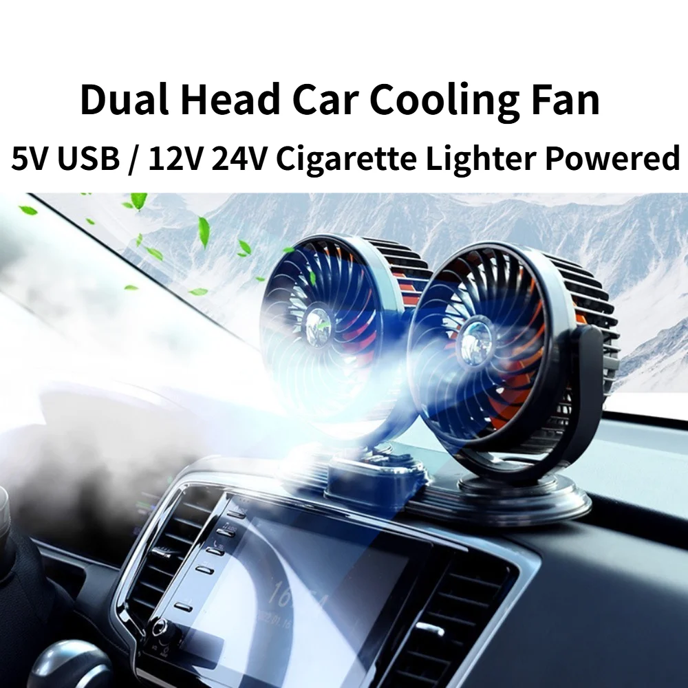 Summer Essential Dual Head Car Fan High Wind Force 12V 24V USB Cooling Fan For Truck Vehicle Auto Interior Cool Accessories
Summer Essential Dual Head Car Fan High Wind Force 12V 24V USB Cooling Fan For Truck Vehicle Auto Interior Cool Accessories