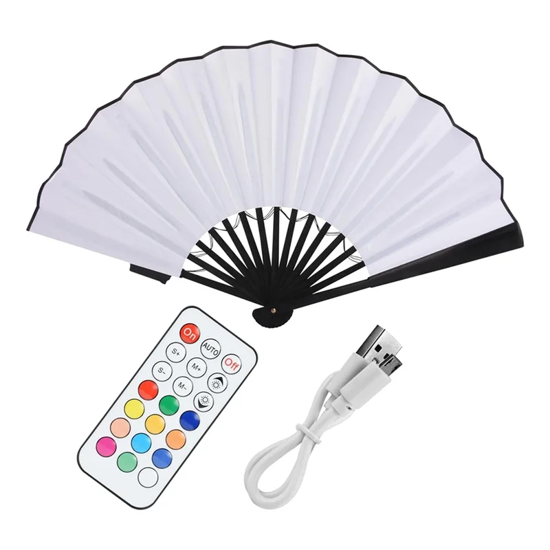 A7THK-LED Folding Fan Handheld Folding LED Glowing Chinese Fan Wedding Night Bar Club Fluorescent Props White
A7THK-LED Folding Fan Handheld Folding LED Glowing Chinese Fan Wedding Night Bar Club Fluorescent Props White