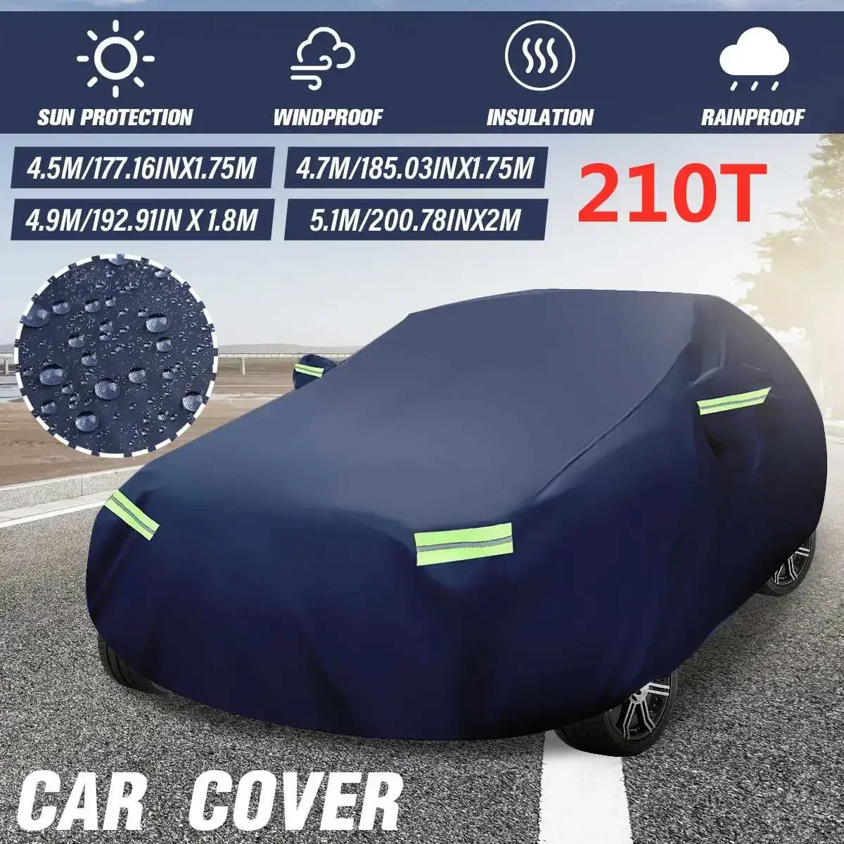 210T Sedan Full Car Covers Sunshade Anti-UV Dust-proof Waterproof Snow-proof Universal For VW/BMW/Chevrolet/Hyundai/Skoda
210T Sedan Full Car Covers Sunshade Anti-UV Dust-proof Waterproof Snow-proof Universal For VW/BMW/Chevrolet/Hyundai/Skoda