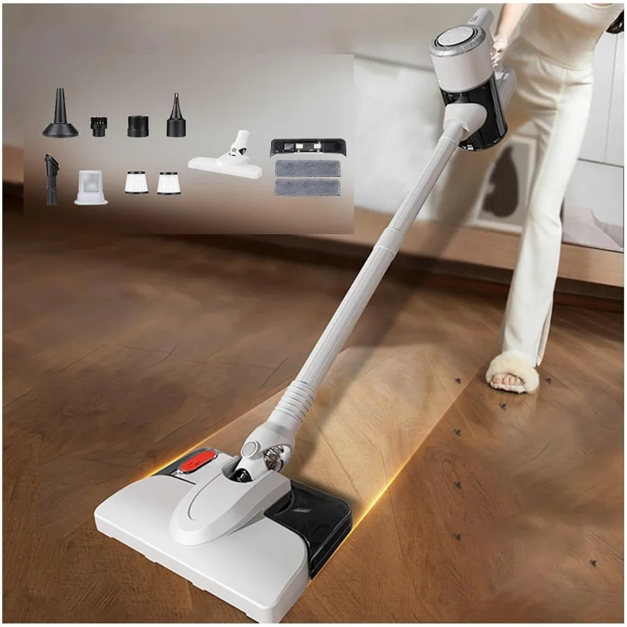 Lightweight Cordless Vacuum and Mop Combo for Hard Floor and Carpet 18Kpa Suction 35mins Runtime Rechargeable White Pet Hair Re
Lightweight Cordless Vacuum and Mop Combo for Hard Floor and Carpet 18Kpa Suction 35mins Runtime Rechargeable White Pet Hair Re