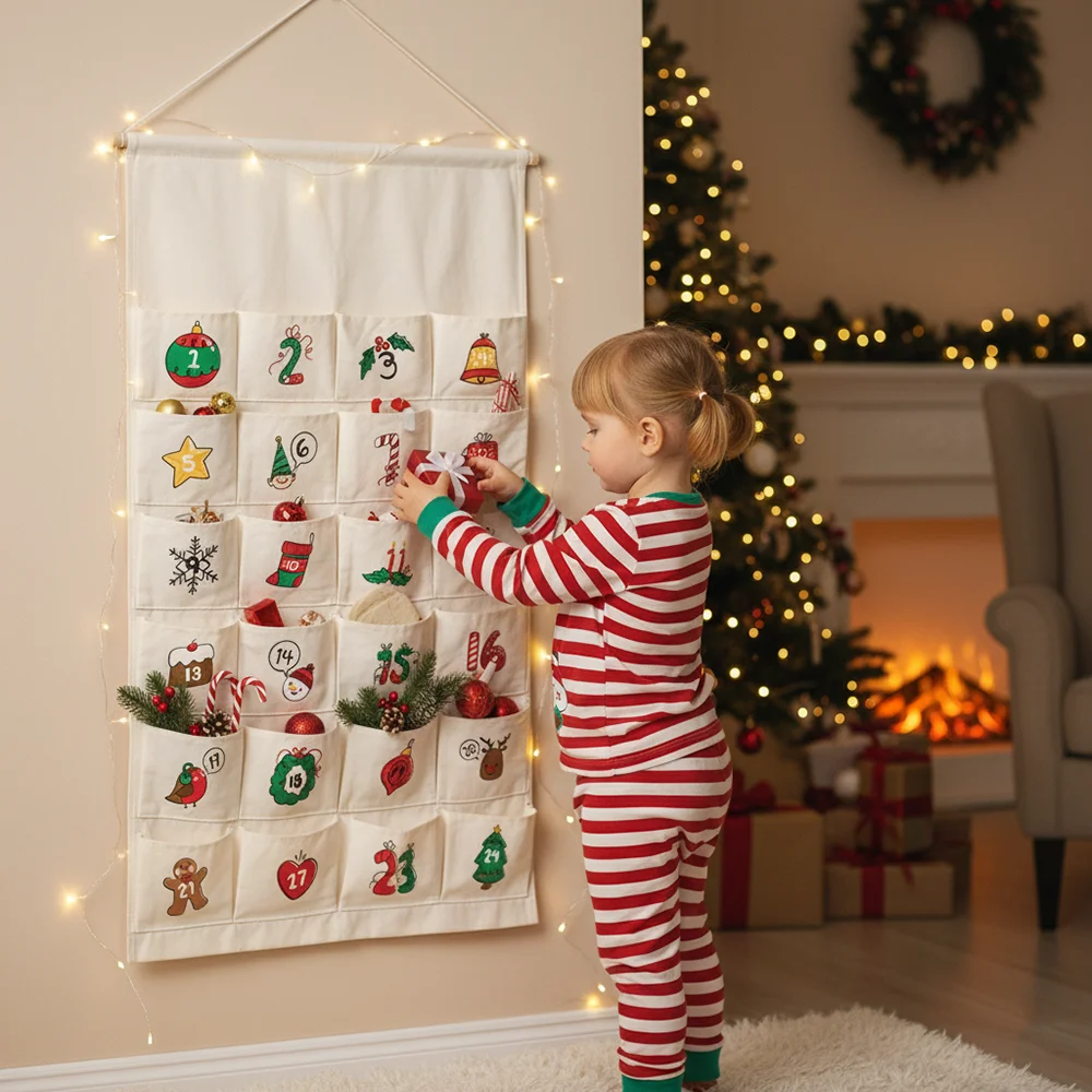 24Compartment Wall Hanging Customizable Christmas Advent Calendar Reusable Wall Storage Christmas Decorations Festive Atmosphere
24Compartment Wall Hanging Customizable Christmas Advent Calendar Reusable Wall Storage Christmas Decorations Festive Atmosphere