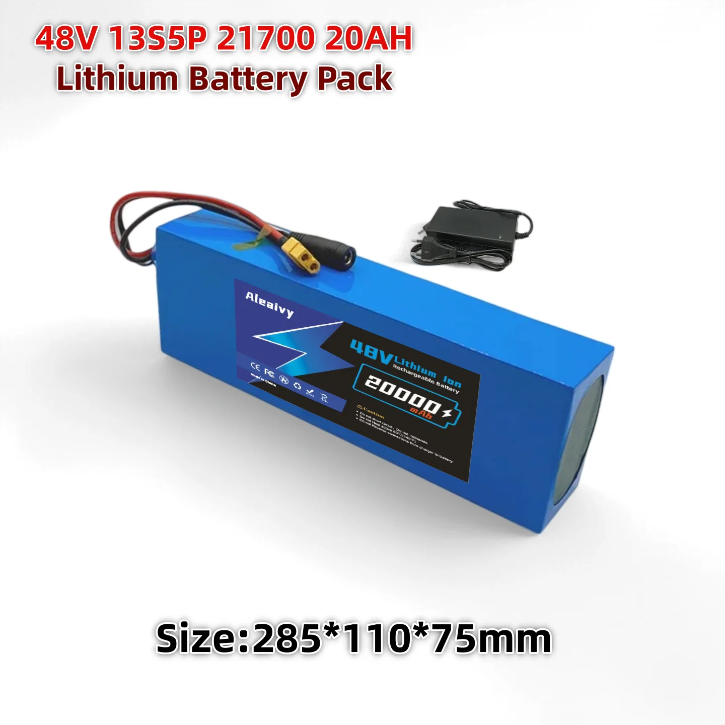 48V 20Ah Lithium Battery Pack 13S5P 21700 20000mAh Bike Battery with Charger for Scooters Mountain Bike 1000W Motor
48V 20Ah Lithium Battery Pack 13S5P 21700 20000mAh Bike Battery with Charger for Scooters Mountain Bike 1000W Motor