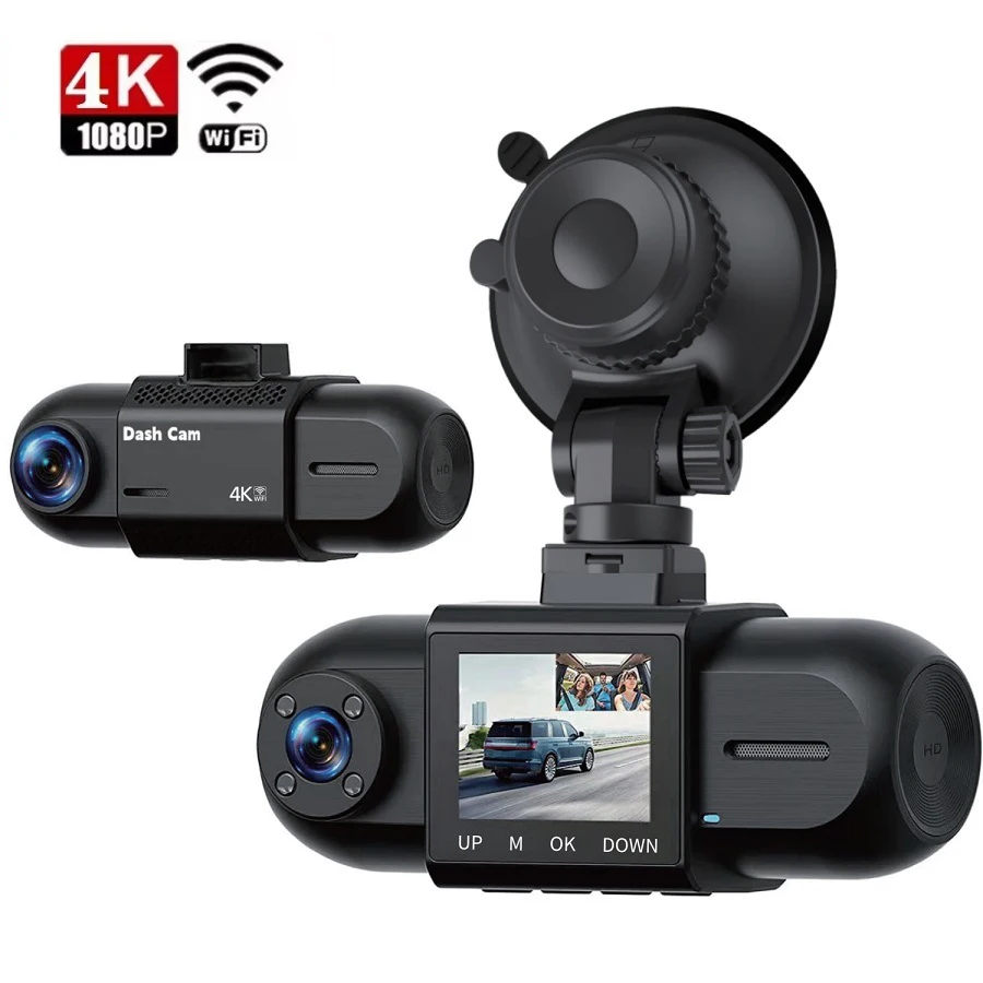 1.5'' Wide Angle WiFi Video Camera Cubic Screen Dual Lens Dash Camera DVR Night Vision Car Camera 4K
1.5'' Wide Angle WiFi Video Camera Cubic Screen Dual Lens Dash Camera DVR Night Vision Car Camera 4K