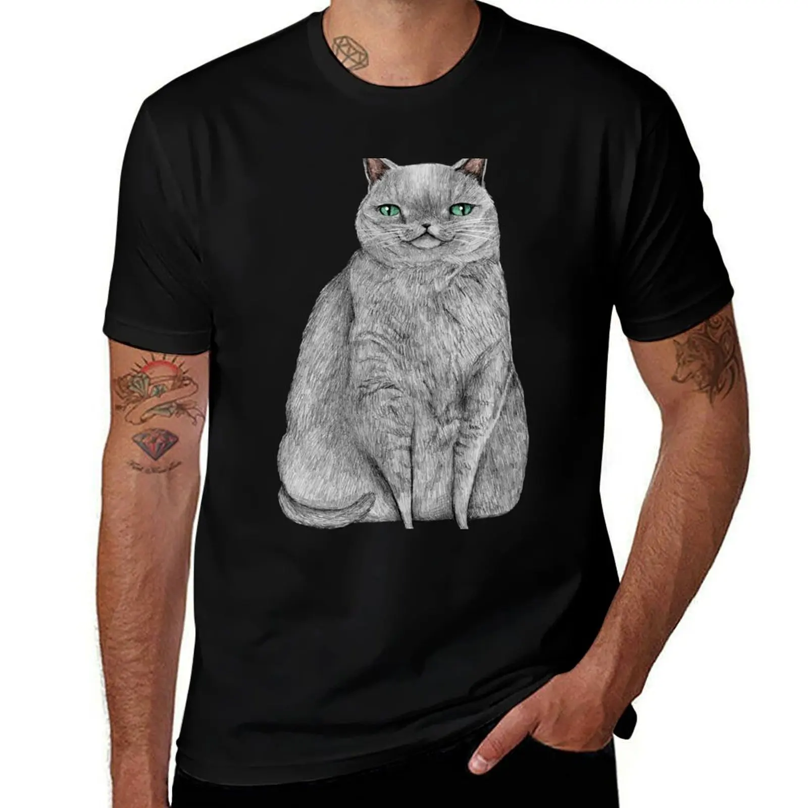 Grey Cat Portrait T-Shirt Basic Plain Short Sleeve Crew Neck Tee
Grey Cat Portrait T-Shirt Basic Plain Short Sleeve Crew Neck Tee