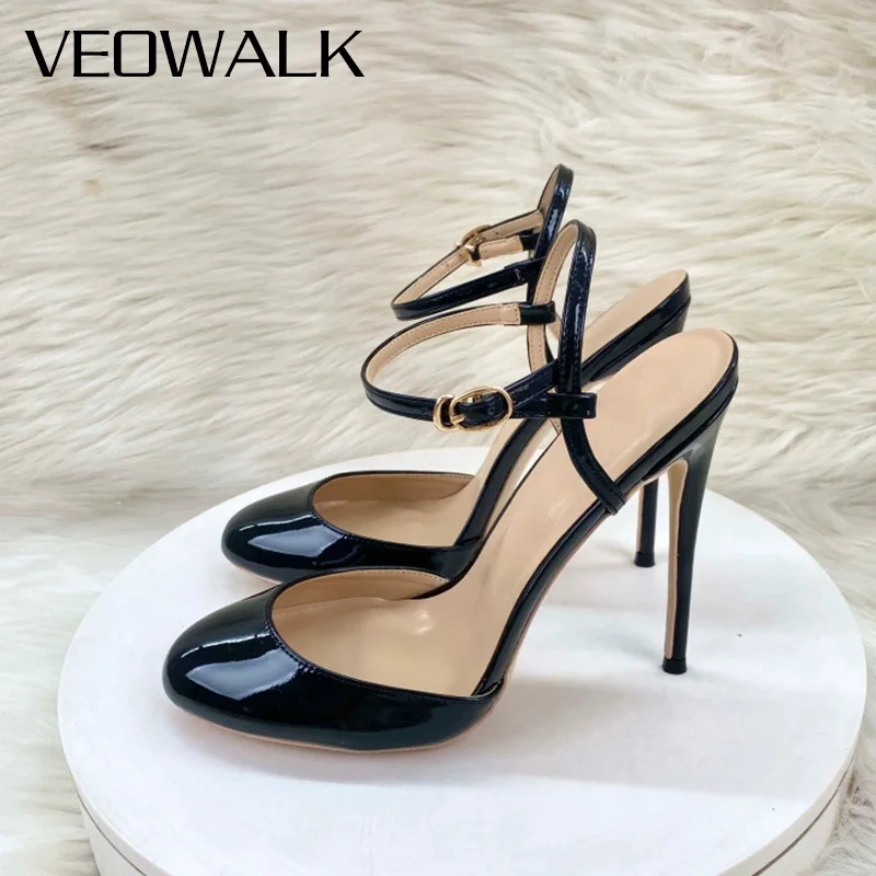 Сексуальные элегантные черные лакированные кожаные туфли Мэри Джейн на шпильке 12 см/10 см для женщин, модные туфли-лодочки с ремешком на щиколотке и круглым носком с открытой пяткой 
Сексуальные элегантные черные лакированные кожаные туфли Мэри Джейн на шпильке 12 см/10 см для женщин, модные туфли-лодочки с ремешком на щиколотке и круглым носком с открытой пяткой