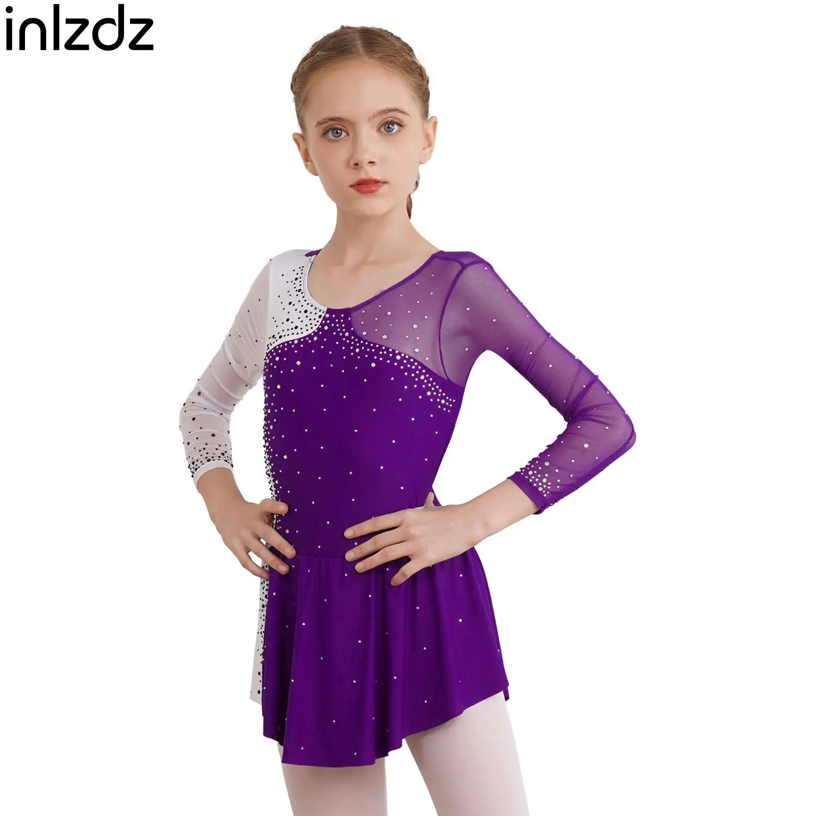 Kids Girls High Quality Figure Skating Shiny Rhinestone Dance Dresses Long Sleeve Color Block Jumpsuits for Stylish Clothing
Kids Girls High Quality Figure Skating Shiny Rhinestone Dance Dresses Long Sleeve Color Block Jumpsuits for Stylish Clothing