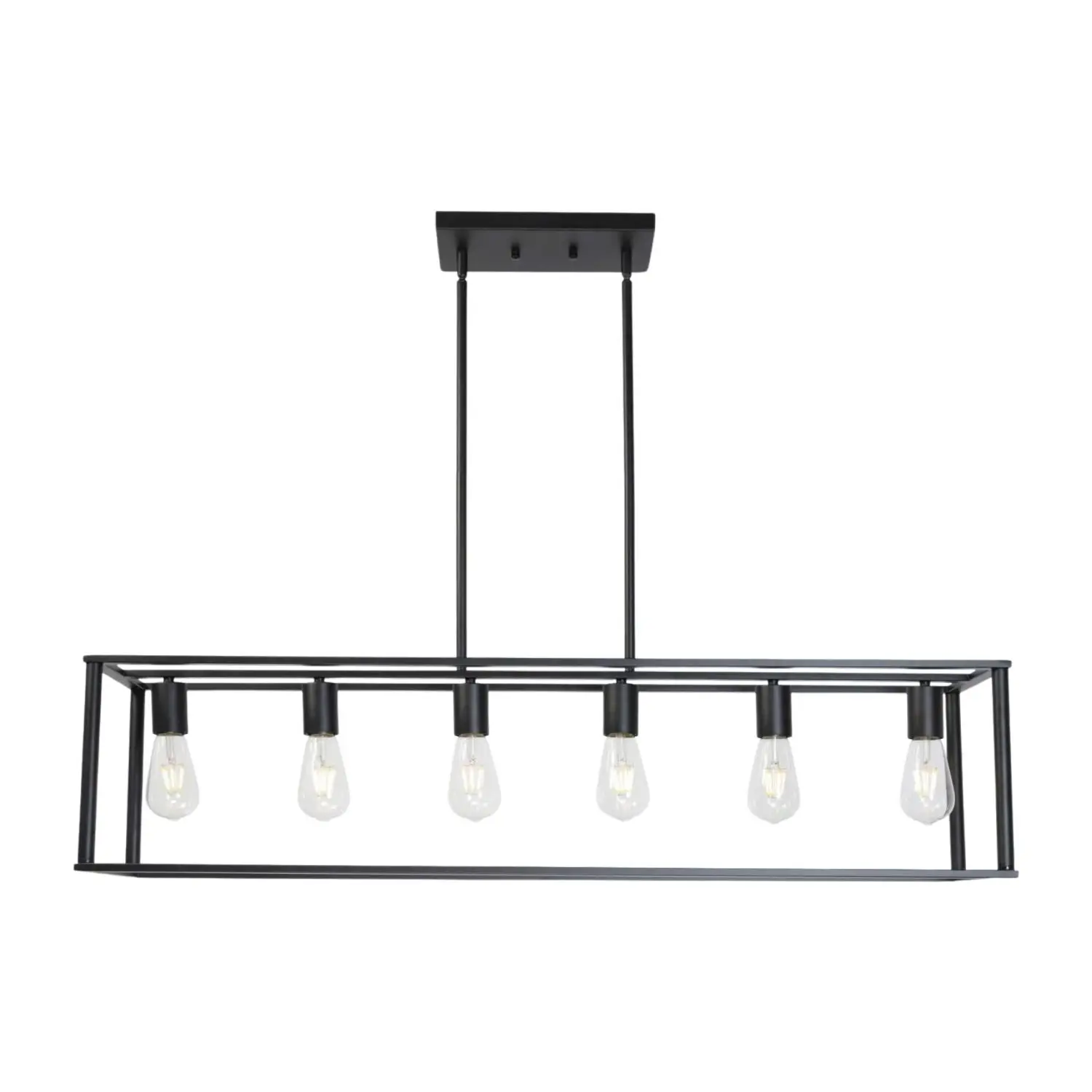 6 Light Rectangle Chandelier Contemporary Farmhouse Linear Pendant Lighting Black Industrial Vintage Kitchen Island Metal Cage C
6 Light Rectangle Chandelier Contemporary Farmhouse Linear Pendant Lighting Black Industrial Vintage Kitchen Island Metal Cage C