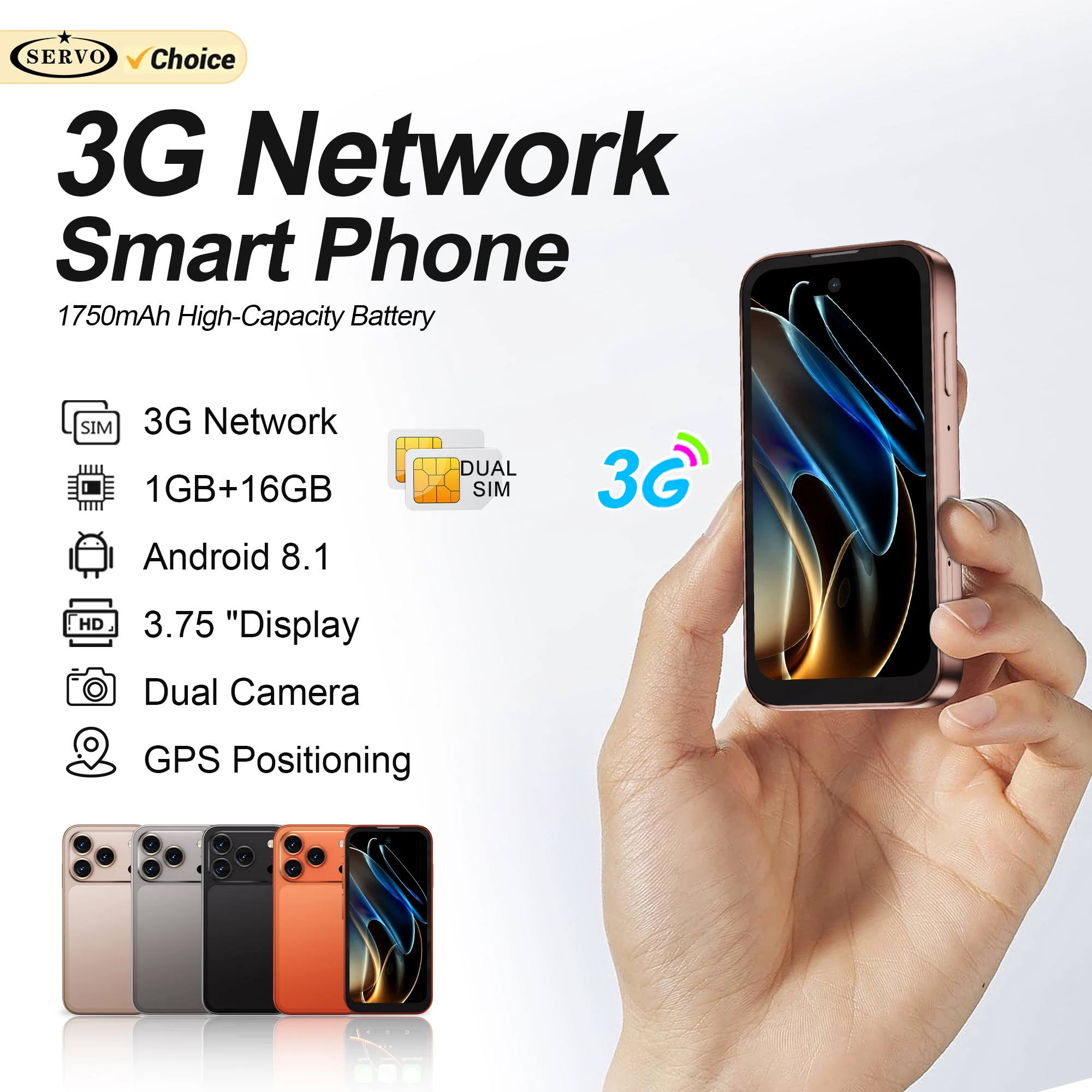 2026 SERVO Android Mini Smartphone 3G WCDMA 16GB ROM WhatsAPP Face Unlock WiFi GPS Dual SIM 3.75" Super Small Smart Mobile Phone
2026 SERVO Android Mini Smartphone 3G WCDMA 16GB ROM WhatsAPP Face Unlock WiFi GPS Dual SIM 3.75" Super Small Smart Mobile Phone