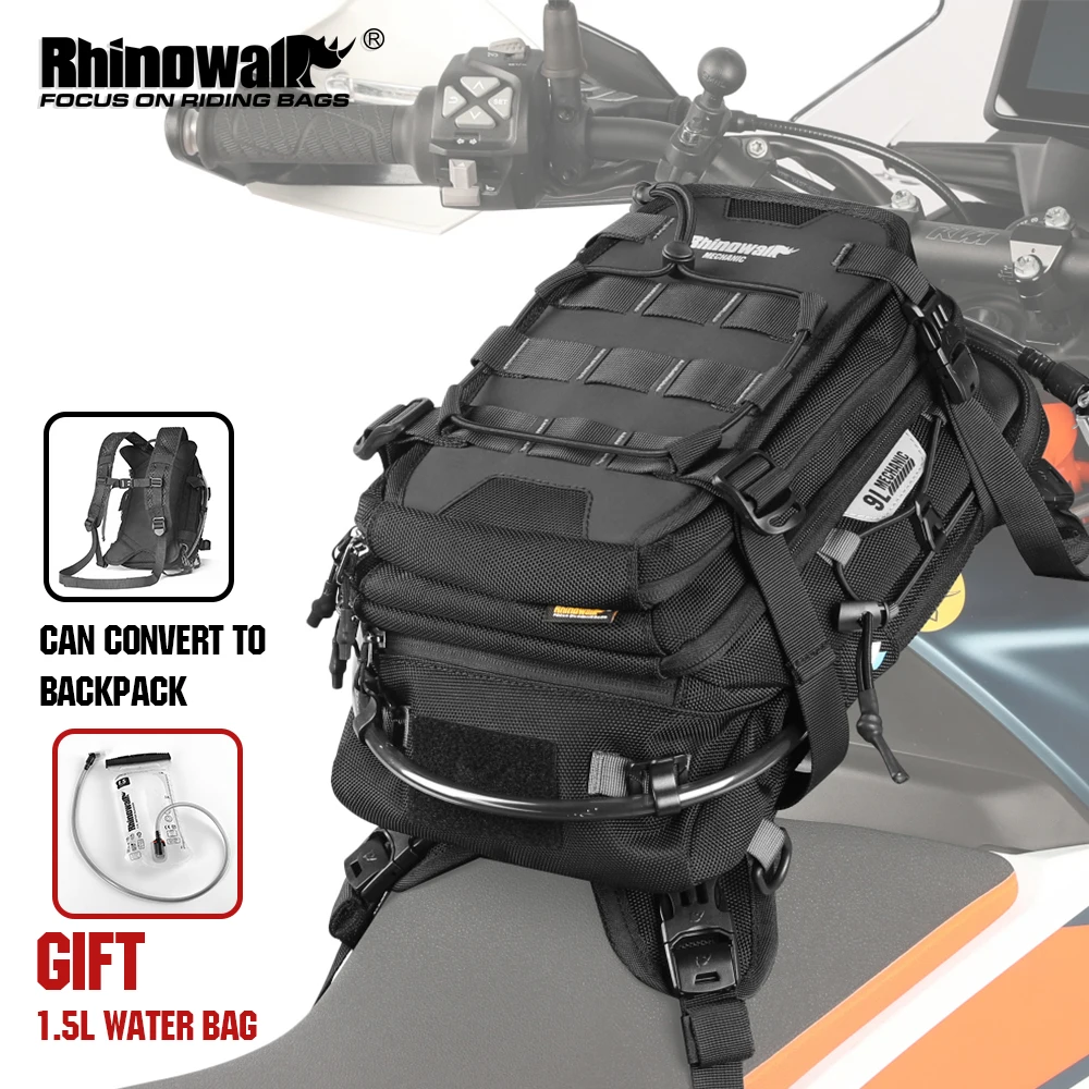 Rhinowalk Motorcycle Tank Bag 9L Waterproof With 1.5L Water Bag Motorcycle Backpack With Rain cover Multi-function Laggage Bag
Rhinowalk Motorcycle Tank Bag 9L Waterproof With 1.5L Water Bag Motorcycle Backpack With Rain cover Multi-function Laggage Bag