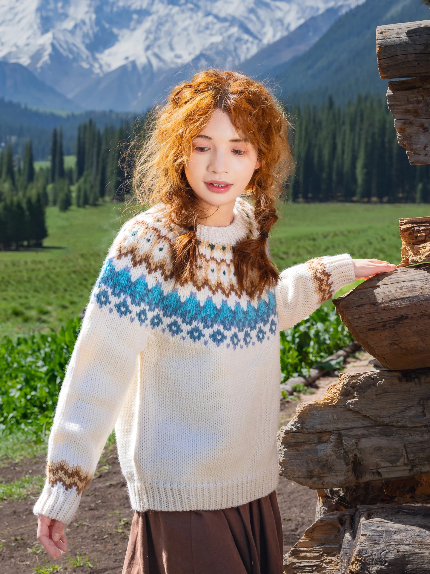 Handmade Knitted Sweater Iceland Sle Thiened Loose Fit Nordic Retro Fair Isle Embroidery Sweet Sle Winter Women's Sweater
Handmade Knitted Sweater Iceland Sle Thiened Loose Fit Nordic Retro Fair Isle Embroidery Sweet Sle Winter Women's Sweater