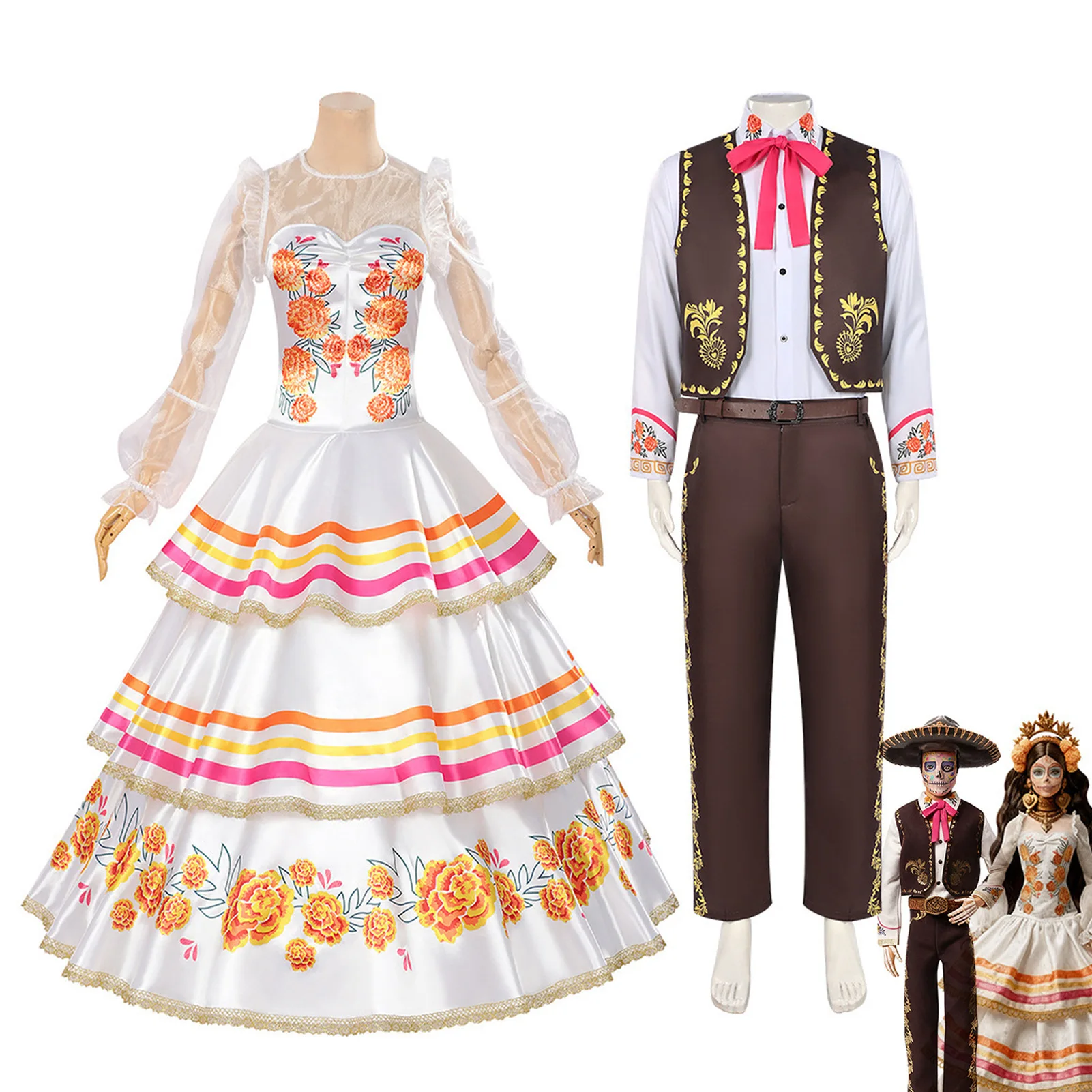 Men's Day Of Dead Mariachi Macabre Costume Women Skull Dress Skeleton Costume for Halloween Party Dead Costumes Dress Up Outfits
Men's Day Of Dead Mariachi Macabre Costume Women Skull Dress Skeleton Costume for Halloween Party Dead Costumes Dress Up Outfits