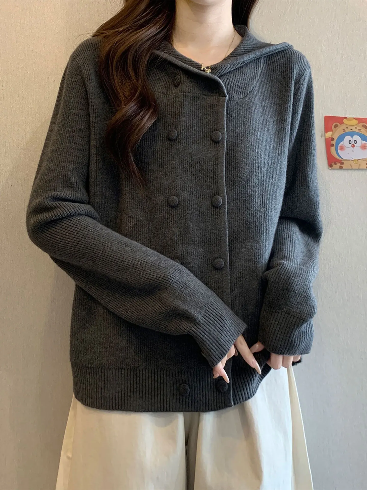 Double-Buttoned Hooded Knitwear Jaet Women's Casual Sle Loose Fit Soft Fabric Long Sve Regular Length Spring Faion
Double-Buttoned Hooded Knitwear Jaet Women's Casual Sle Loose Fit Soft Fabric Long Sve Regular Length Spring Faion