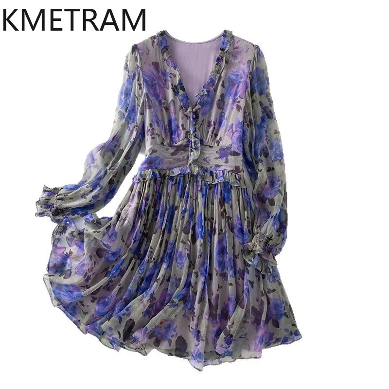 KMETRAM 100% Natural Mulberry Silk Dress Woman Summer 2025 Party Long Sleeve Dresses V-neck Dress Ladies Clothes Robes Longues
KMETRAM 100% Natural Mulberry Silk Dress Woman Summer 2025 Party Long Sleeve Dresses V-neck Dress Ladies Clothes Robes Longues