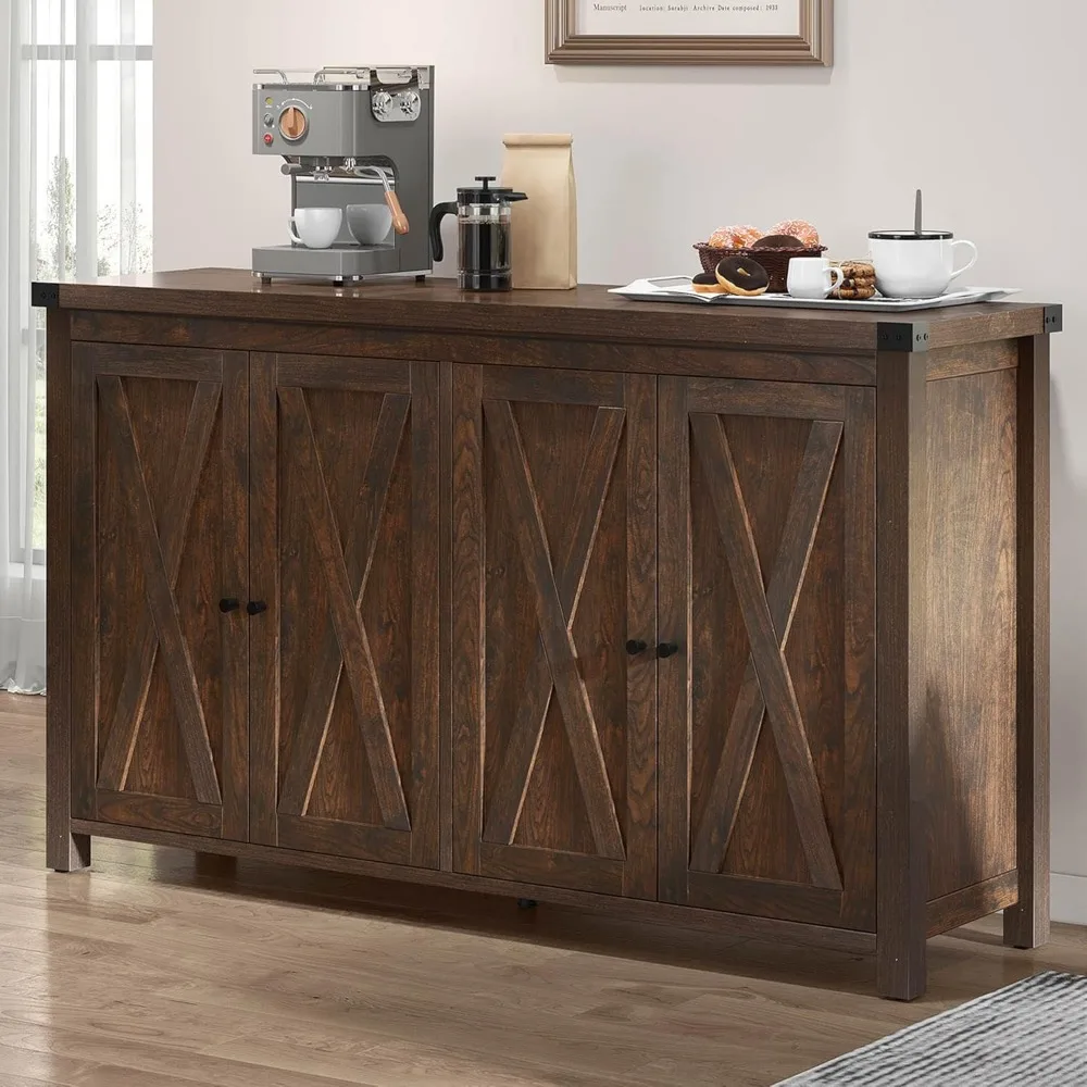55'' Sideboard Buffet Cabinet with Storage, Farmhouse Large Kitchen Storage Cabinet Coffee Bar Cabinets with Barn Doors & Adjus
55'' Sideboard Buffet Cabinet with Storage, Farmhouse Large Kitchen Storage Cabinet Coffee Bar Cabinets with Barn Doors & Adjus
