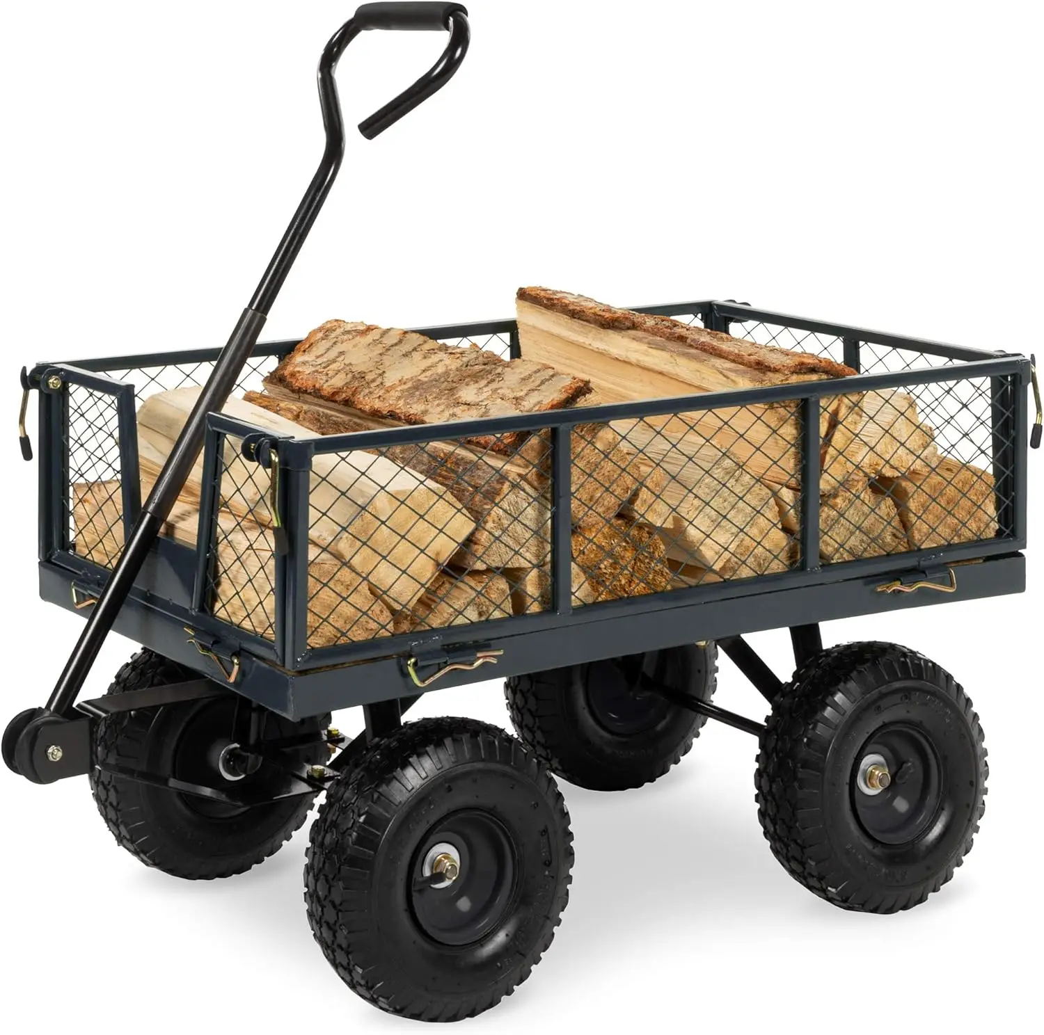 Lawn multifunctional garden handcart, yard, 400 pound load capacity, detachable side, long handle, 10 inch tires - gray
Lawn multifunctional garden handcart, yard, 400 pound load capacity, detachable side, long handle, 10 inch tires - gray