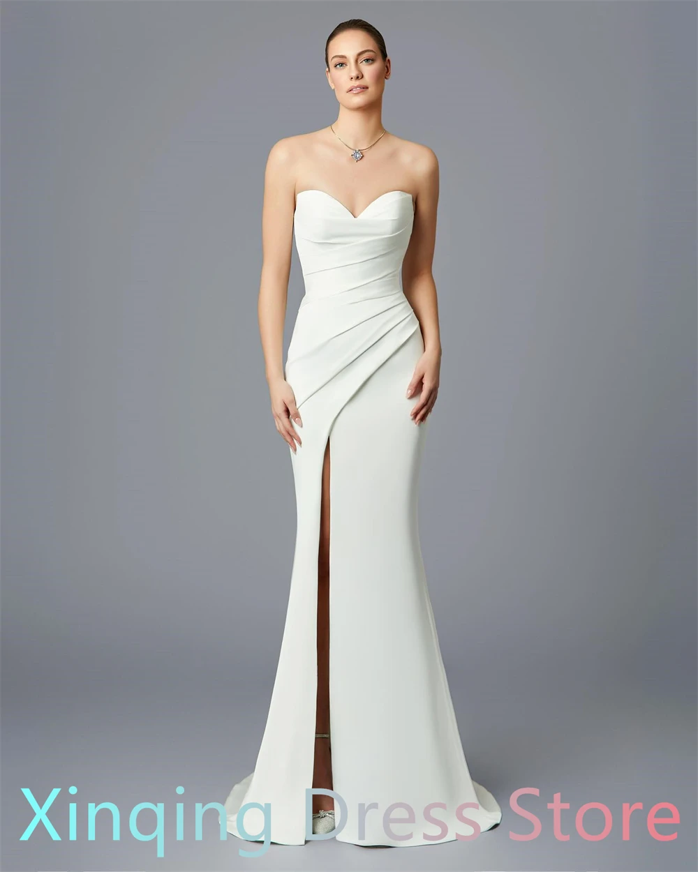 Customized Mermaid Simple White Jersey Evening Dress Exquisite Sweetheart Sleeveless Vestido De Festa Fashion Prom Dre
Customized Mermaid Simple White Jersey Evening Dress Exquisite Sweetheart Sleeveless Vestido De Festa Fashion Prom Dre