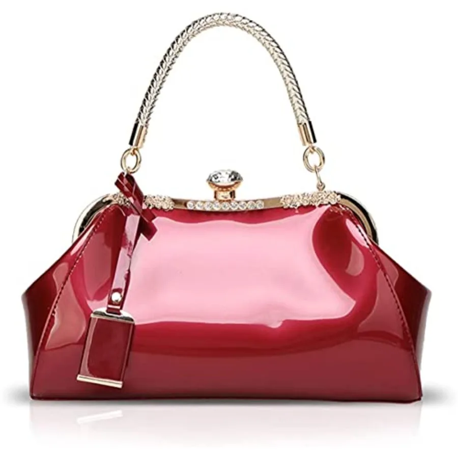 Women's Crystal Glossy Patent Leather Top Handle Tote Evening Handbag Wedding Crossbody Shoulder Bags Satchel Purse
Women's Crystal Glossy Patent Leather Top Handle Tote Evening Handbag Wedding Crossbody Shoulder Bags Satchel Purse