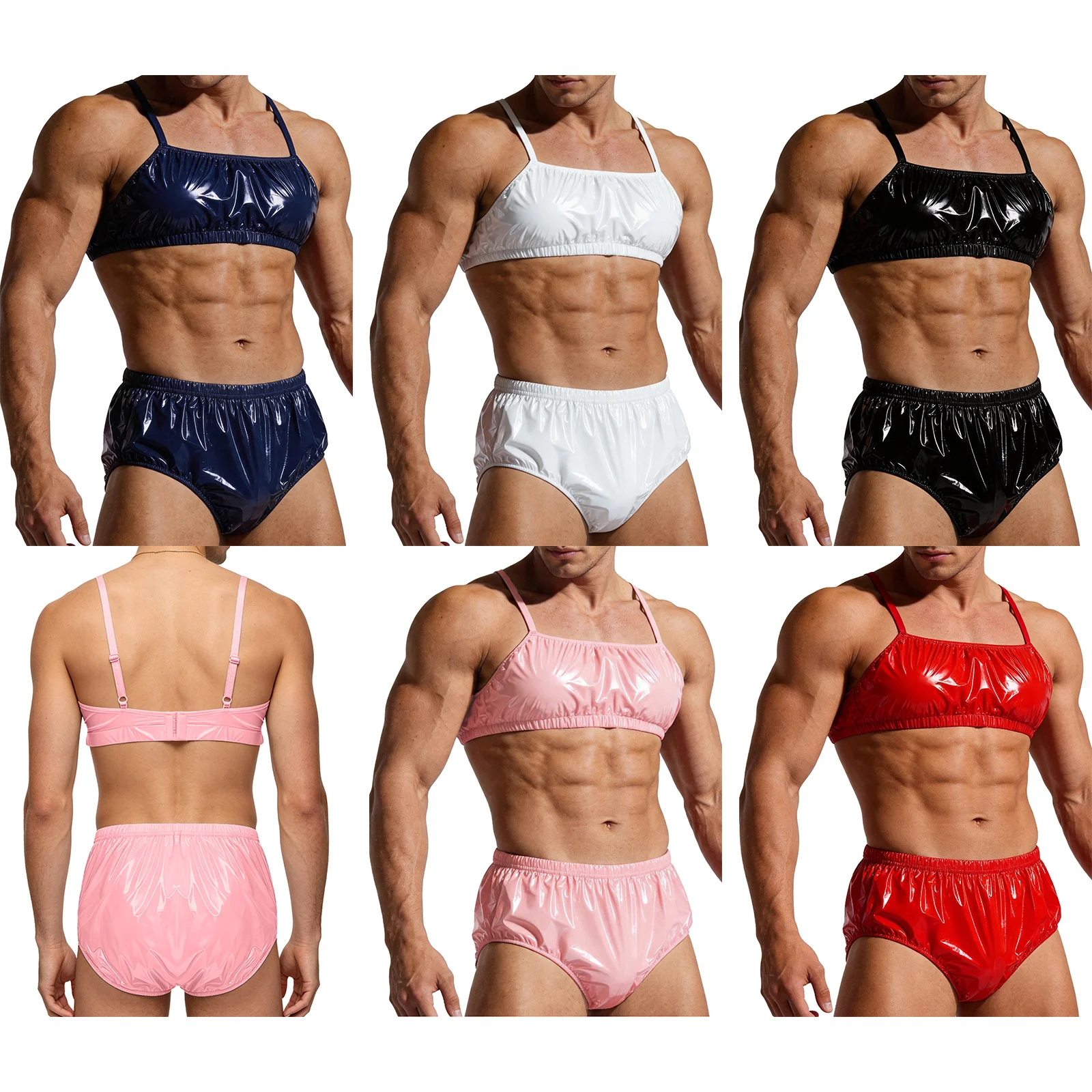 Men Waterproof Diaper Adjustable Strap Singlets Crop Top And Elastic Band Swim Bottom 2-piece Nightwear Beachwear Clubwear
Men Waterproof Diaper Adjustable Strap Singlets Crop Top And Elastic Band Swim Bottom 2-piece Nightwear Beachwear Clubwear