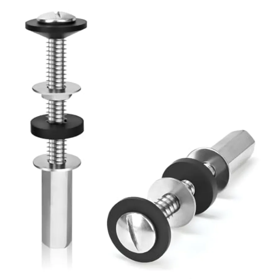 2PCS Universal Toilet Tank to Bowl Bolts Kit, Stainless Steel Screws with Extra Long Downlock Nuts, Heavy Duty Toilet Seat Bolt
2PCS Universal Toilet Tank to Bowl Bolts Kit, Stainless Steel Screws with Extra Long Downlock Nuts, Heavy Duty Toilet Seat Bolt