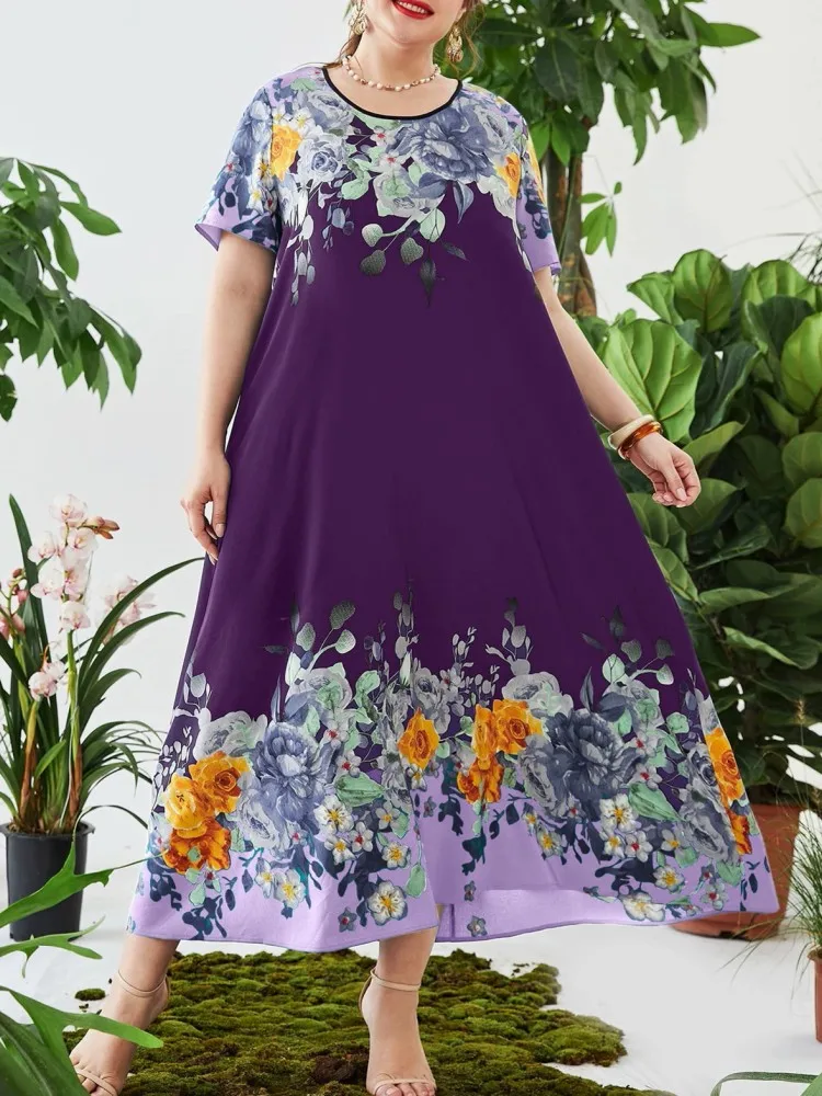 L-4XL Plus Size Clothes Dresses Women Robes Summer Short Sleeve Street Style Casual 3XL 4XL Big Size Long Maxi Dress Oversized
L-4XL Plus Size Clothes Dresses Women Robes Summer Short Sleeve Street Style Casual 3XL 4XL Big Size Long Maxi Dress Oversized