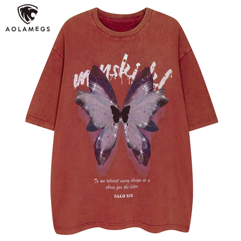 Aolamegs Y2K Men T Shirt Butterfly Print Tees Shirts 3 Color Optional American Retro Hip Hop Oversized Short Sleeve Top Unisex
Aolamegs Y2K Men T Shirt Butterfly Print Tees Shirts 3 Color Optional American Retro Hip Hop Oversized Short Sleeve Top Unisex