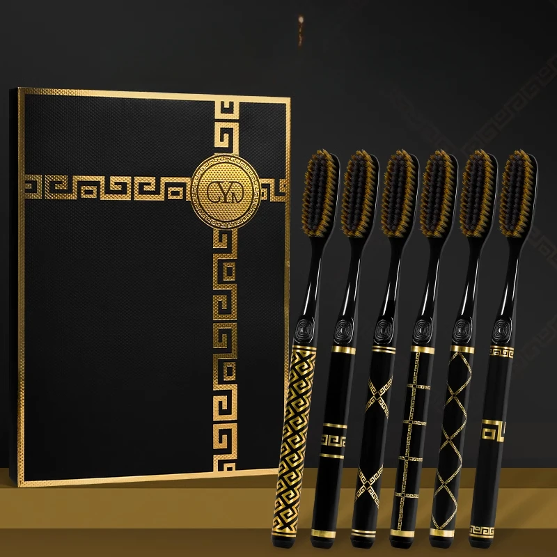 GYN6 Gift Box Black Gold High Luxury Long Head Household Wide Head Adult Ultra fine Soft Toothbrush Extended
GYN6 Gift Box Black Gold High Luxury Long Head Household Wide Head Adult Ultra fine Soft Toothbrush Extended