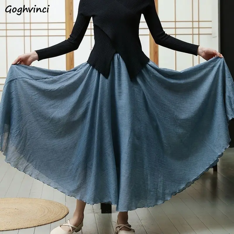 Loose A-line Skirts Women Ankle-length Empire Vintage Elegant All-match Spring Summer Cotton Linen Classical Female Popular New
Loose A-line Skirts Women Ankle-length Empire Vintage Elegant All-match Spring Summer Cotton Linen Classical Female Popular New