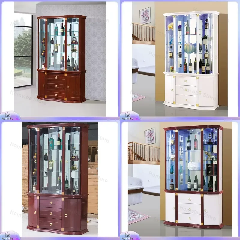 Glass Wine Cabinet with LED Lights for Living Room Bar Home Storage Display Shelf Modern Classic Design Tall Floor Standing
Glass Wine Cabinet with LED Lights for Living Room Bar Home Storage Display Shelf Modern Classic Design Tall Floor Standing