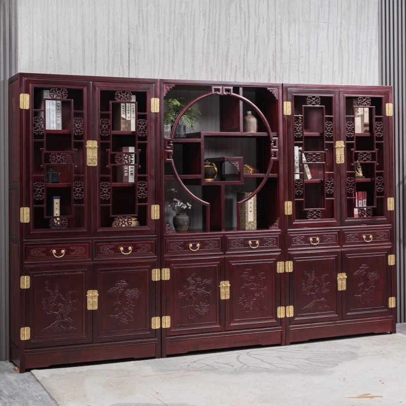 All solid wood bookcase three combination display rack storage locker Duobao Pavilion
All solid wood bookcase three combination display rack storage locker Duobao Pavilion