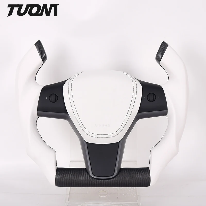 For Tesla Model 3 Y Pilot Shape Car Steering Wheel Matte Carbon Fiber White Smooth Leather
For Tesla Model 3 Y Pilot Shape Car Steering Wheel Matte Carbon Fiber White Smooth Leather