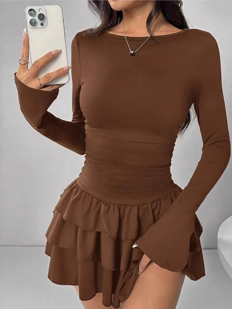 Temperament Dresses 2025 Woman Mini vestidos Simple Style Elegant French Bodycon Slim Pleated Fashion Long Sleeve Commuting Sexy
Temperament Dresses 2025 Woman Mini vestidos Simple Style Elegant French Bodycon Slim Pleated Fashion Long Sleeve Commuting Sexy