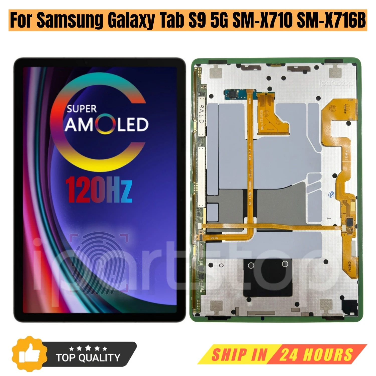 iParts Replacement New Display for Samsung Galaxy Tab S9 5G SM-X710 SM-X716B Dynamic AMOLED Touch Screen Assembly Black OEM Ori
iParts Replacement New Display for Samsung Galaxy Tab S9 5G SM-X710 SM-X716B Dynamic AMOLED Touch Screen Assembly Black OEM Ori