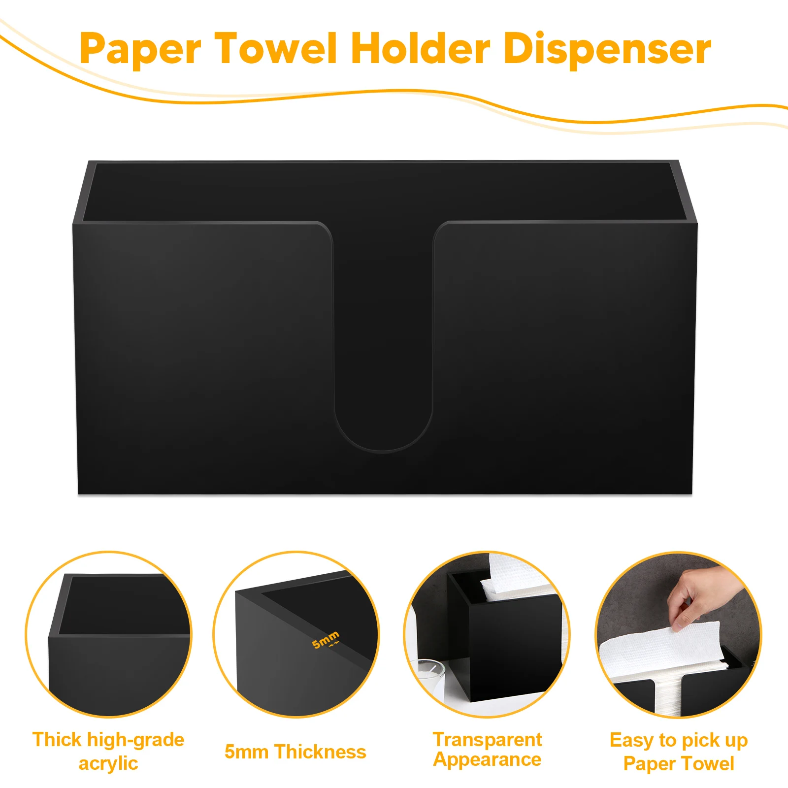U-shaped black tissue box
U-shaped black tissue box