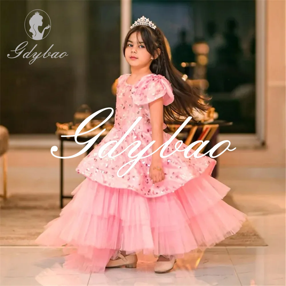 Shiny Sequined Crystals Square Neck A Line Flower Girl Dress Ankle Length Pleat Long Ball First Communion Gown Customized 2025
Shiny Sequined Crystals Square Neck A Line Flower Girl Dress Ankle Length Pleat Long Ball First Communion Gown Customized 2025