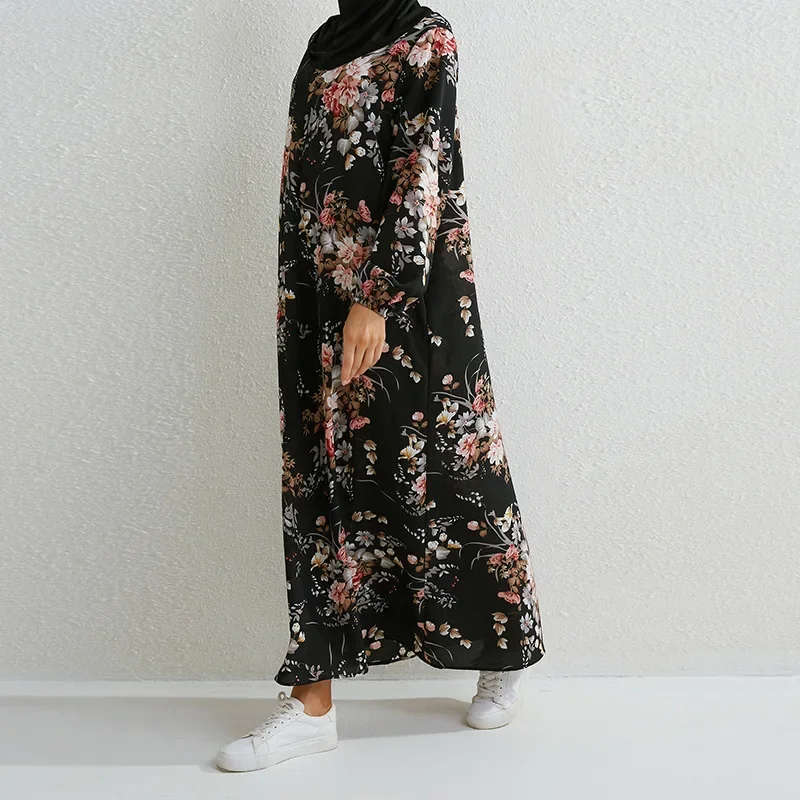 2023 Fashion Floral Print Muslim Dress Women Casual Loose Abaya Sundress Kaftan Robe Femme Vintage Maxi Vestidos with pocket
2023 Fashion Floral Print Muslim Dress Women Casual Loose Abaya Sundress Kaftan Robe Femme Vintage Maxi Vestidos with pocket