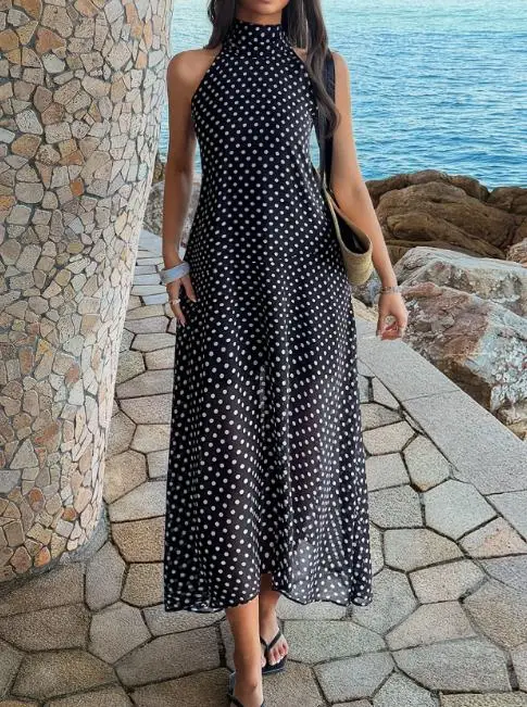 Women's Dress Summer Tailored Retro Wave Point Print Stand Up Collar Slim Fit A-Line Sleeveless Dress Suitable for Daily Use
Women's Dress Summer Tailored Retro Wave Point Print Stand Up Collar Slim Fit A-Line Sleeveless Dress Suitable for Daily Use