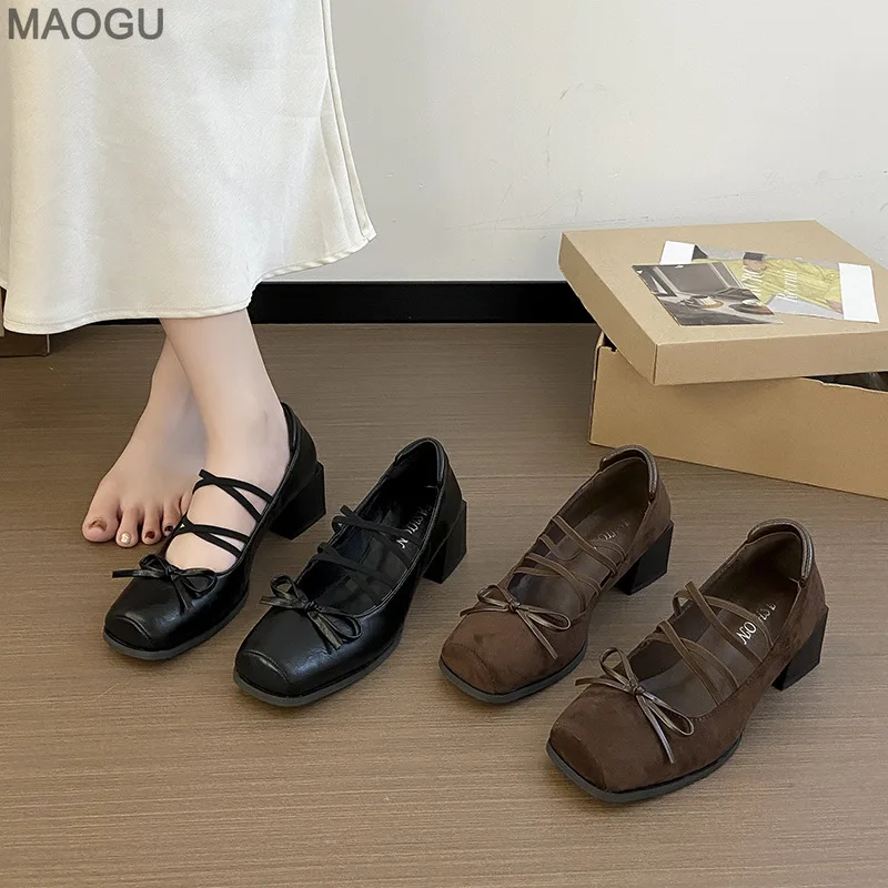 Square Toe Chunky Heel Mary Jane Shoes Cross Strap Bow Vintage Women's Versatile Casual Pumps Ladies Footwear for Daily Comfort
Square Toe Chunky Heel Mary Jane Shoes Cross Strap Bow Vintage Women's Versatile Casual Pumps Ladies Footwear for Daily Comfort