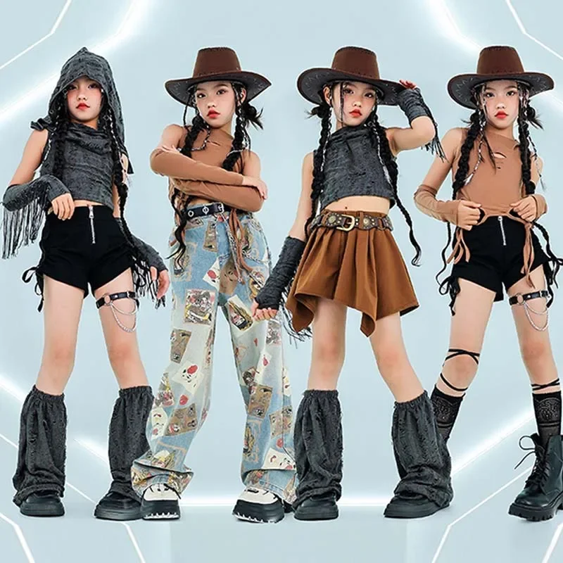 Girls Hip Hop Costume Kids Jazz Fashion Clothes Kpop Stage Wear Sleeveless Hoodie Crop Top Black Shorts Skirt Pants Summer
Girls Hip Hop Costume Kids Jazz Fashion Clothes Kpop Stage Wear Sleeveless Hoodie Crop Top Black Shorts Skirt Pants Summer