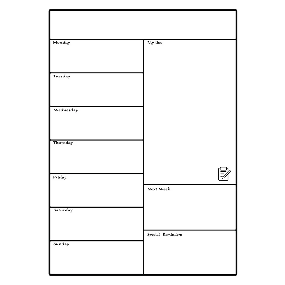 Magnetic Calendar Stickers Weekly Schedule Board for Fridge Kitchen Notice Accessories Reusable Memo Pad Desk Planner
Magnetic Calendar Stickers Weekly Schedule Board for Fridge Kitchen Notice Accessories Reusable Memo Pad Desk Planner