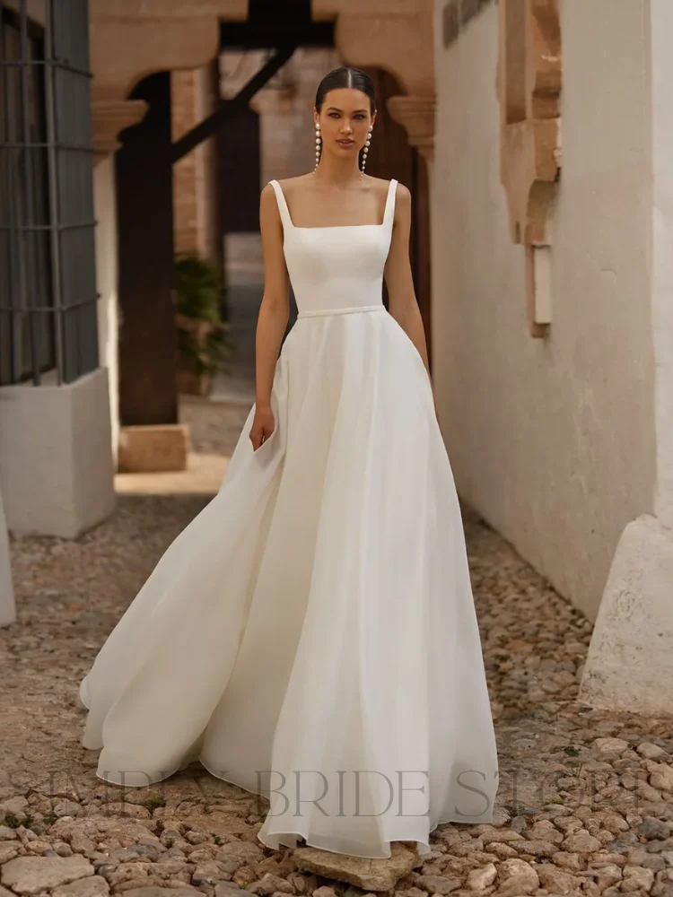 Boho Brides Wedding Dresses Spaghetti Straps Square Collar Simple Formal Vintage Long Bridal Gowns Customized vestido de noiva
Boho Brides Wedding Dresses Spaghetti Straps Square Collar Simple Formal Vintage Long Bridal Gowns Customized vestido de noiva