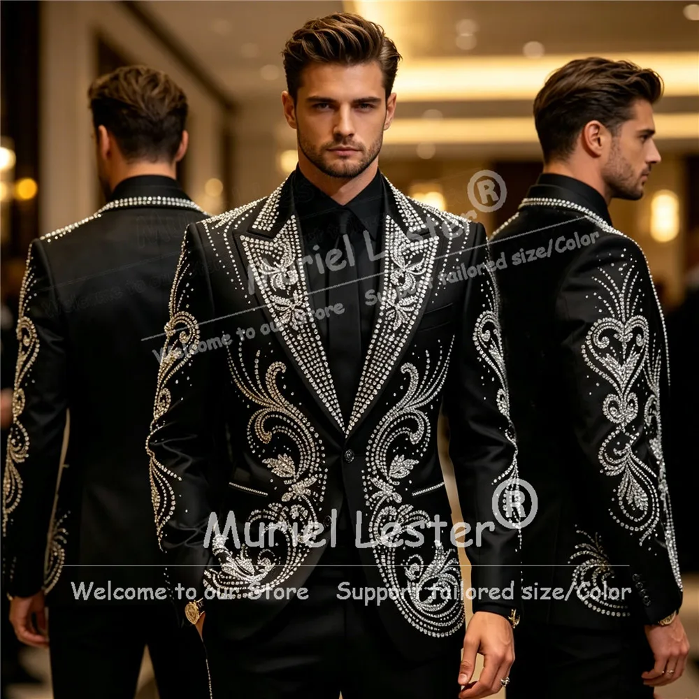 Glittering Beaded Stones Suit Man For Wedding Single Breasted Prom Blazer Pants 2 Piece Sets Groom Tuxedo Attire Ropa Hombre
Glittering Beaded Stones Suit Man For Wedding Single Breasted Prom Blazer Pants 2 Piece Sets Groom Tuxedo Attire Ropa Hombre