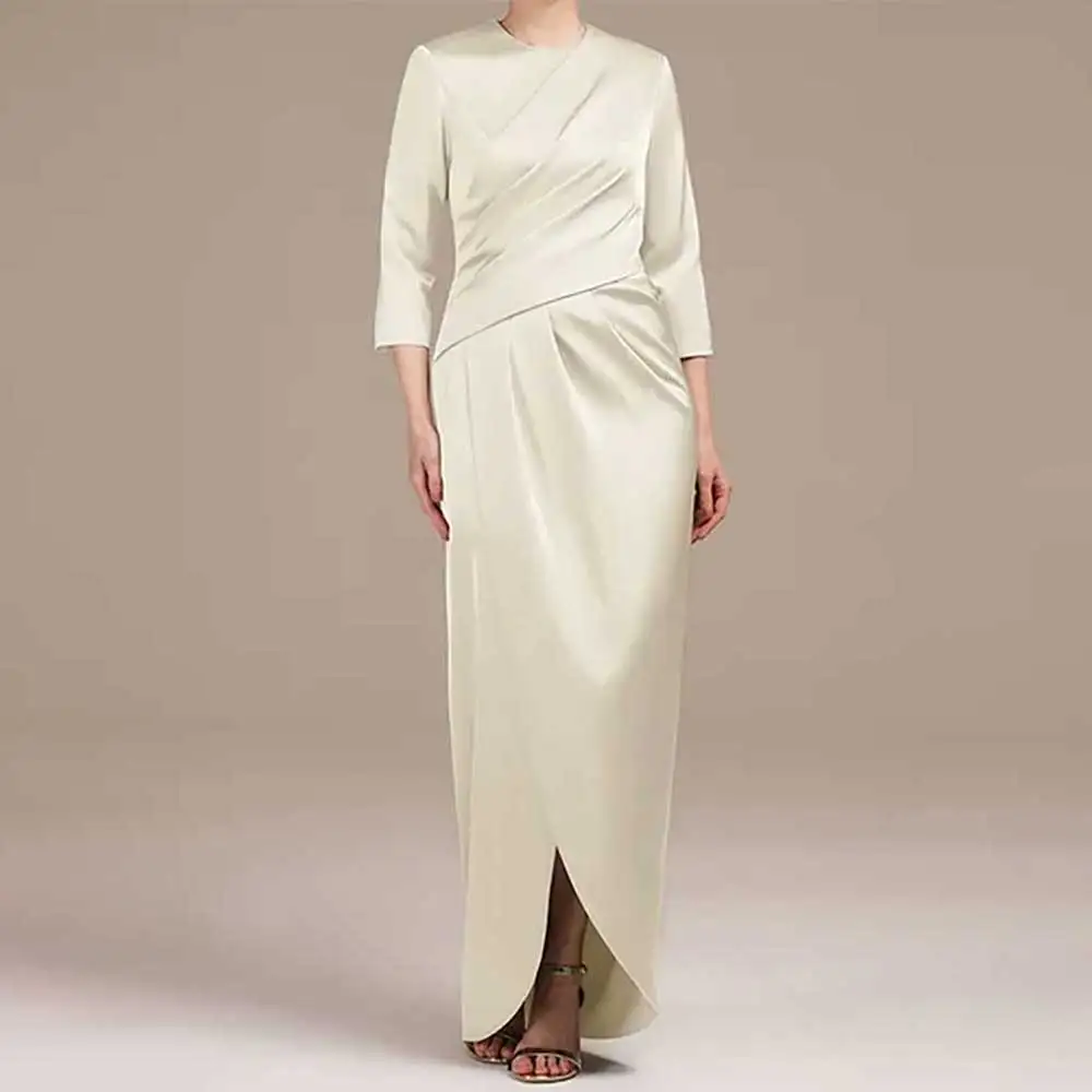 Elegant 3/4 Sleeve Pleated O Neck Front Slit Evening Dress For Women Prom Dresses Bridesmaid's Dress Formal Gowns فساتين سهرة
Elegant 3/4 Sleeve Pleated O Neck Front Slit Evening Dress For Women Prom Dresses Bridesmaid's Dress Formal Gowns فساتين سهرة