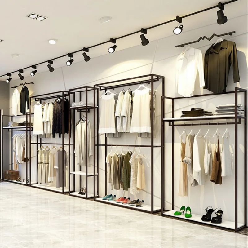 Firm Durable Clothing store display rack floor-to-ceiling decoration design display shelf storage
Firm Durable Clothing store display rack floor-to-ceiling decoration design display shelf storage
