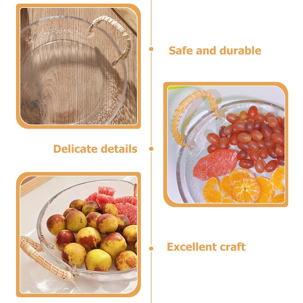 Glass Fruit Basket Vintage Style Rattan Handle Fruit Plate Multi Use Decorative Tray for Kitchen Dining Room Glass Storage Tray
Glass Fruit Basket Vintage Style Rattan Handle Fruit Plate Multi Use Decorative Tray for Kitchen Dining Room Glass Storage Tray