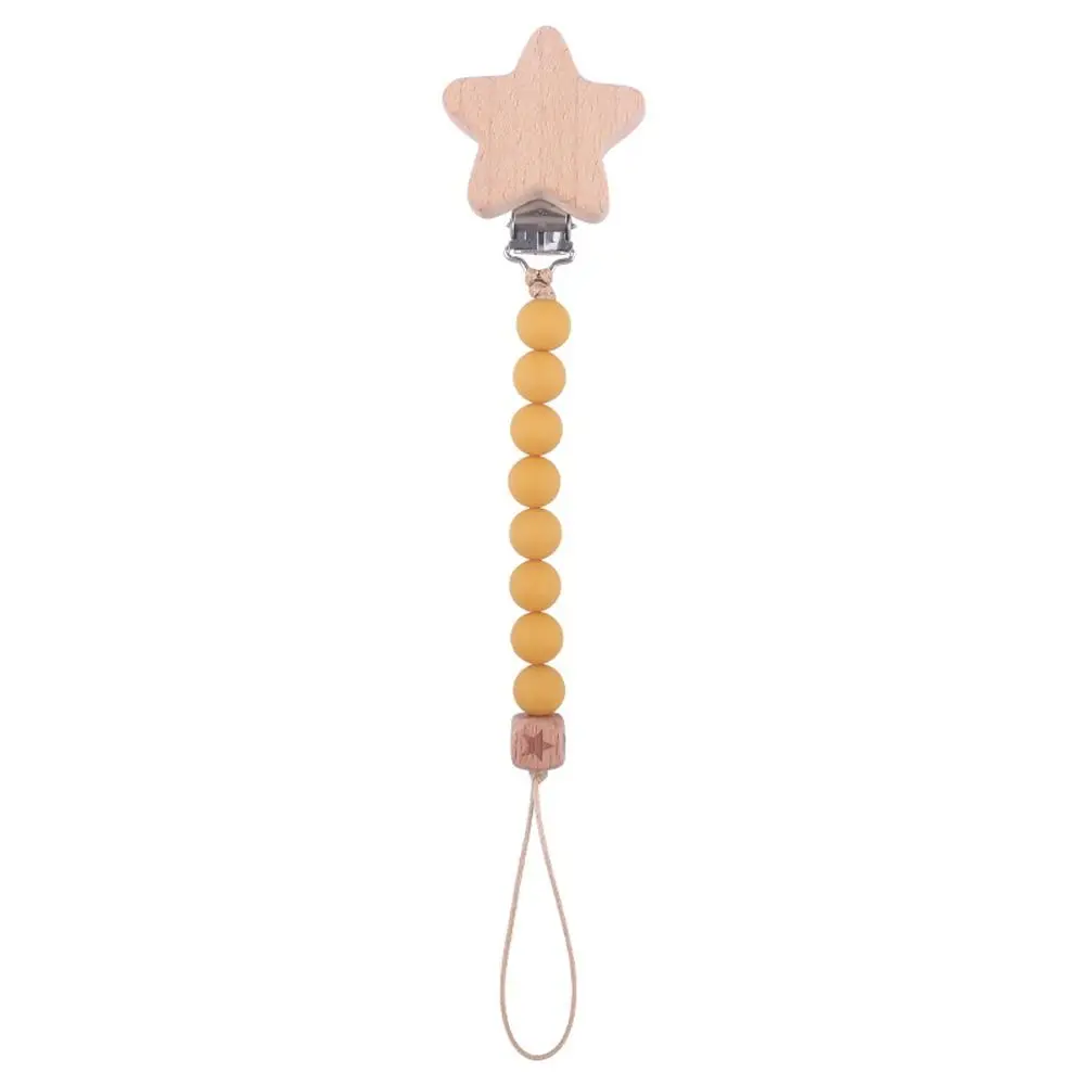 Environmental Useful Anti-drop Star Beads Beech Wood Food Grade Molar Chain Baby Pacifier Chain Pacifier Clips Chains Lanyard
Environmental Useful Anti-drop Star Beads Beech Wood Food Grade Molar Chain Baby Pacifier Chain Pacifier Clips Chains Lanyard
