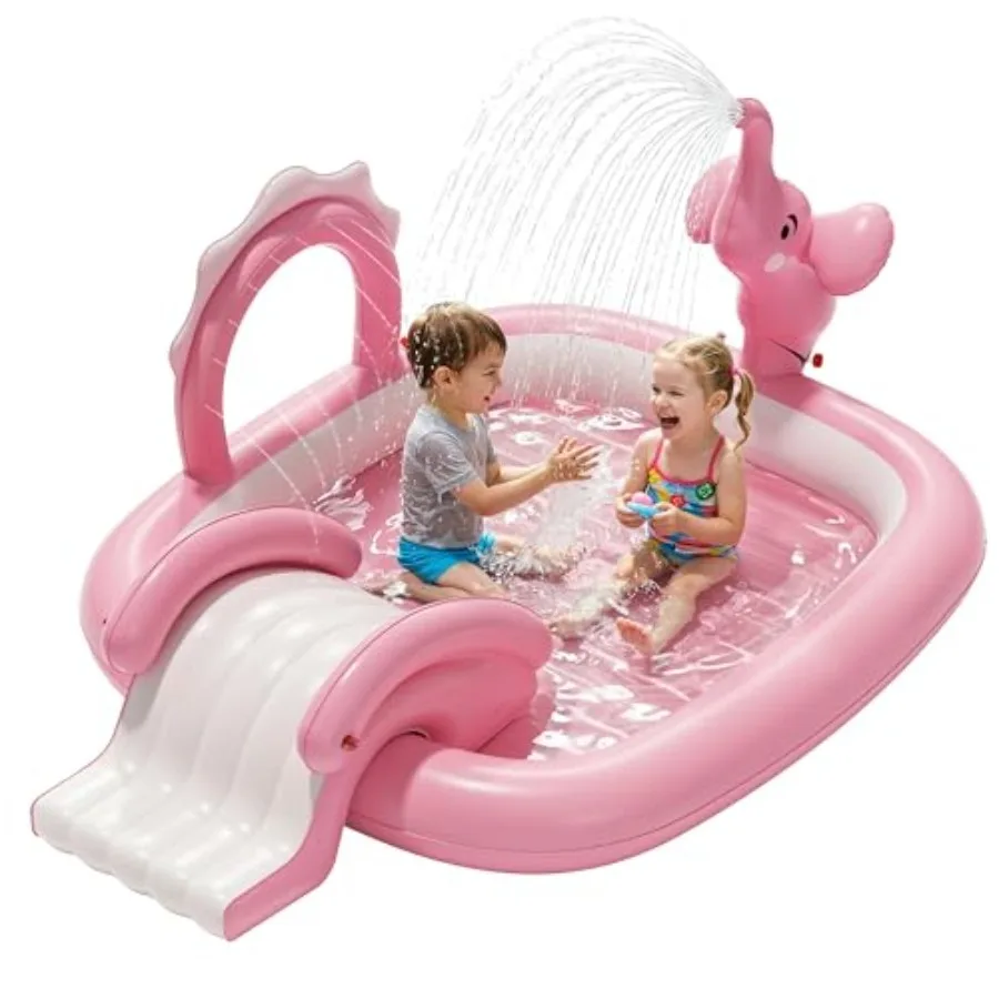 Pink Inflatable Pool with Slide and Sprinkler 64 × 37 in Fast Inflation Play Center with 4 Rings for Garden Backyard Birthday G
Pink Inflatable Pool with Slide and Sprinkler 64 × 37 in Fast Inflation Play Center with 4 Rings for Garden Backyard Birthday G