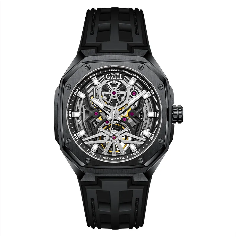 BONEST GATTI Men Automatic Watch 43mm Square Mechanical Wristwatch Waterproof Sapphire Luminous Skeleton Dial Fluororubber Strap
BONEST GATTI Men Automatic Watch 43mm Square Mechanical Wristwatch Waterproof Sapphire Luminous Skeleton Dial Fluororubber Strap
