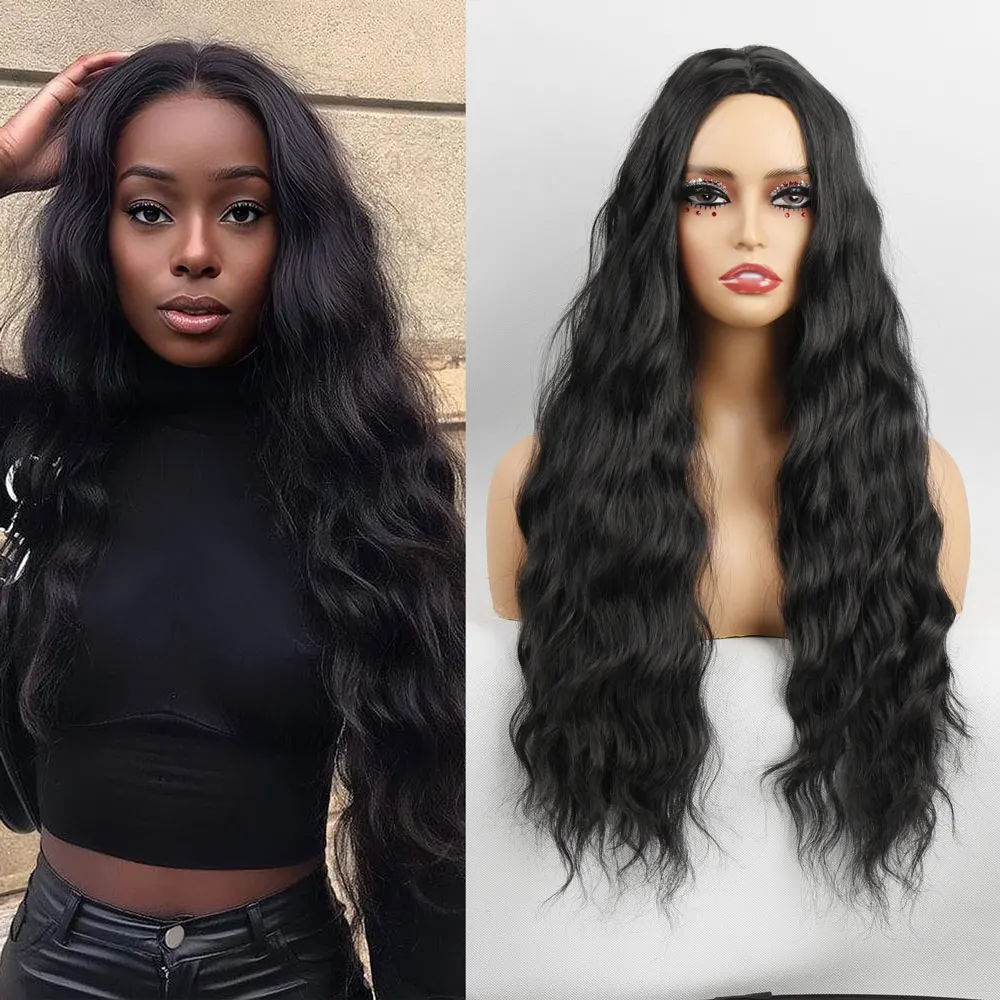 Long Deep Wave Wig Black Natural Soft Middle Part Female Hair Wig for Black Women Daily Party Use Synthetic Heat Resistant Wigs
Long Deep Wave Wig Black Natural Soft Middle Part Female Hair Wig for Black Women Daily Party Use Synthetic Heat Resistant Wigs