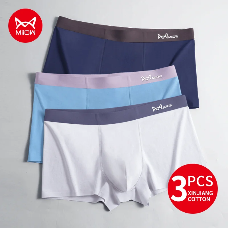 MiiOW 3Pcs Cotton Men Underwear Boxers 7A Antibacterial Crotch Men's Panties Mens Underpants Comfort Breathable Men Boxer Briefs
MiiOW 3Pcs Cotton Men Underwear Boxers 7A Antibacterial Crotch Men's Panties Mens Underpants Comfort Breathable Men Boxer Briefs